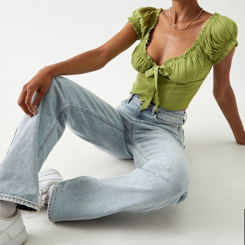 Kendall & Kylie Tie-Front Bustier Top